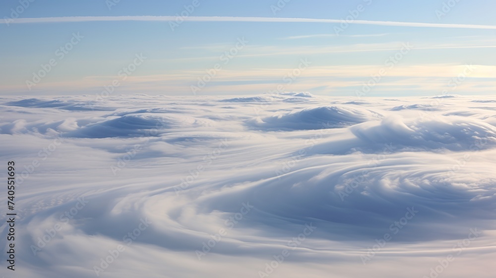 Poster rolling billows of swirling clouds from dry ice across the bottom even light