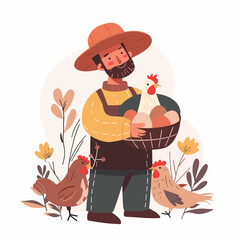 Famer holding Egg Chicken Hen