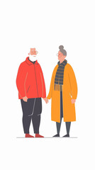 Old Couple Flat Design