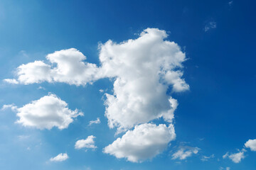 Blue sky with cirrus cloud. It's clearing day and good weather in the morning