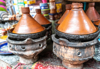 Old Moroccan Tajine, Traditional Morocco Ceramic Tableware, Arabic Marqa, Moroccan Tagine Food