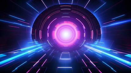 Fototapeta premium Artificial intelligence background, blockchain managed domain electronic devices network blue background
