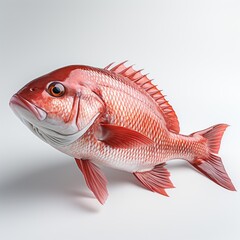 Red snapper fish white background
