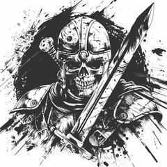 Skull Warrior Illustration