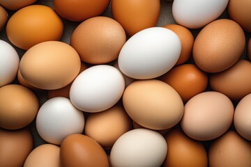 BIO fresh chicken eggs on green farm, food protein healthy food . Generative Ai.