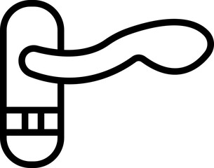 Door handle icon vector. Trendy Linear style sign from hotel and restaurant for mobile concept and web design. Safety sign. door knob symbol illustration isolated on transparent background.