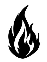 Fire silhouette. flat design ilustration vector. isolated on white background
