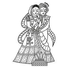 Wedding card couple illustration of a couple