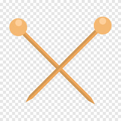 Sewing needles line icon. Knitting, hook, yarn, ball, sweater, needlework, mittens, wool, thread, scarf. Vector line icon for business and advertising