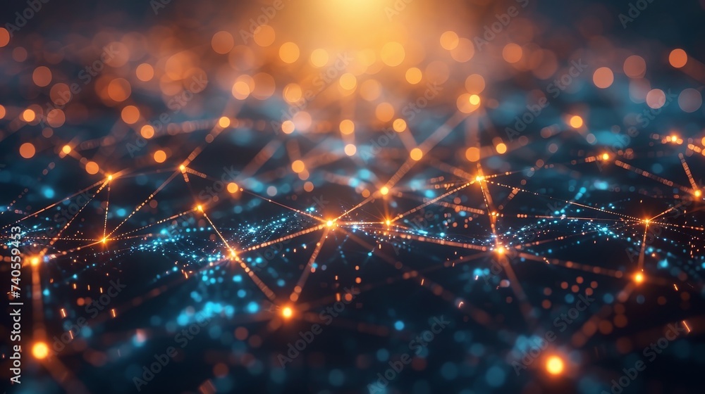 Poster illustration of an abstract technology network background