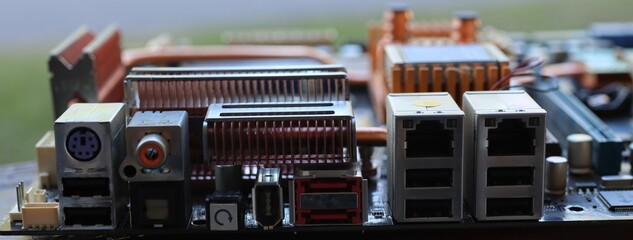 close up of a motherboard