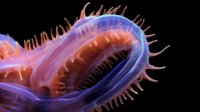 In the depths of the Mariana Trench, near the lowest point on Earth, a closeup of a giant tube worm reveals the fascinating symbiotic relationship it has with the chemosynthetic bacteria