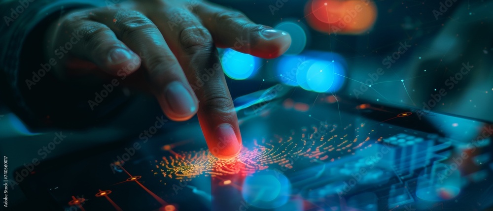 Poster innovating technology against cyber crime using fingerprint identification for digital kyc (electron