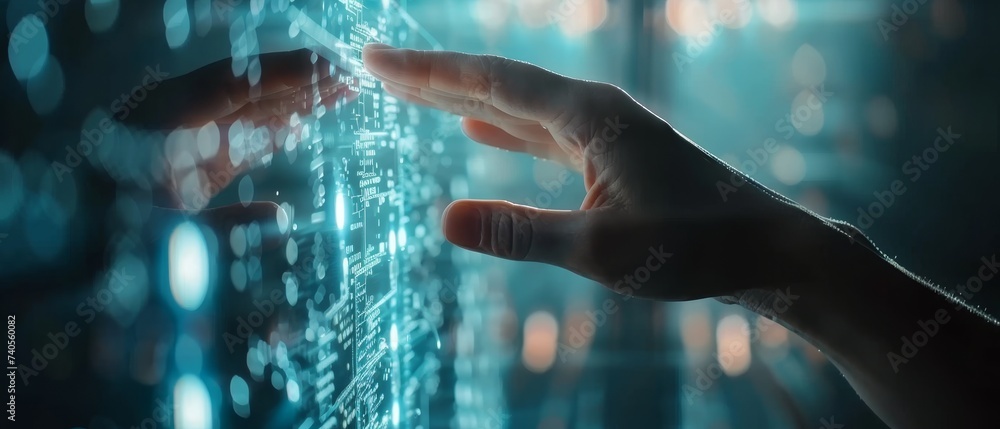 Poster Connecting next generation technology with the new era of innovation through a modern touchscreen interface.