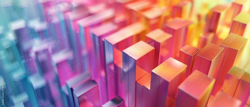 Aufkleber a stunning rendering of an abstract multicolored spectrum in 3d