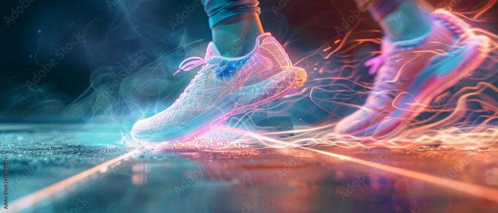 Poster in the future, sneakers and graphics will play a key role in workouts, exercises, and balance for ro