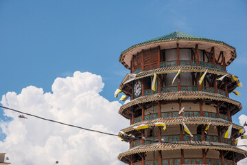 Beneath the tranquil afternoon sky, the Teluk Intan Leaning Tower stands as a centennial...