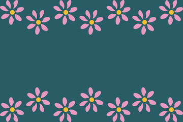 Spring Flowers Frame with space for text. Hand drawn Summer flower border. Daisy Frame. Vector illustration can used web design. EPS 10