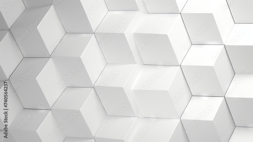 Poster 3d futuristic white hexagonal background with luxury pattern - vector illustration of abstract honey