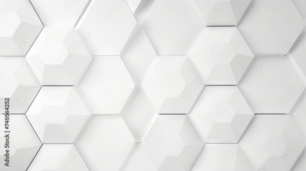 Poster 3d futuristic white hexagonal background with luxury pattern - vector illustration of abstract honey