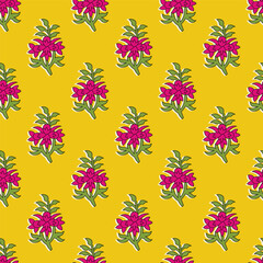 Indian Traditonal block print floral booti seamless repeat pattern