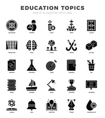 Education Topics icons set. Vector illustration.