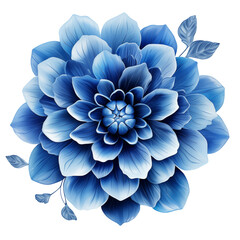 Blue flower isolated on transparent background
