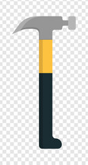 Hammer line icon. Nail, tool, anvil, blow, repair, wood, board, judge, house, handle, ringing. Vector line icon for business and advertising