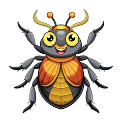 Vector of Cartoon Beetle illustration on white.