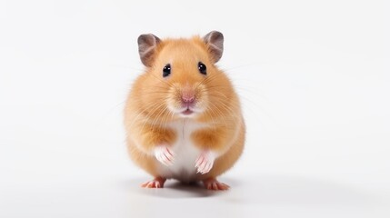 A cute hamster standing on its hind legs. Perfect for animal lovers and pet owners