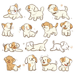 Obraz na płótnie Canvas Playful Puppy Sketches