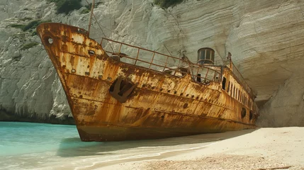 Crédence de cuisine en verre imprimé Plage de Navagio, Zakynthos, Grèce Shipwreck Beach or Smuggler's Bay, greece.