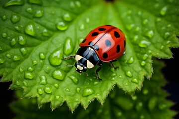 Une coccinelle se promenant sur une feuille &raquo; IA g&eacute;n&eacute;rative