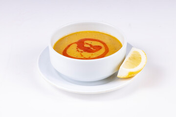 Homemadde lentil soup turkish cuisine