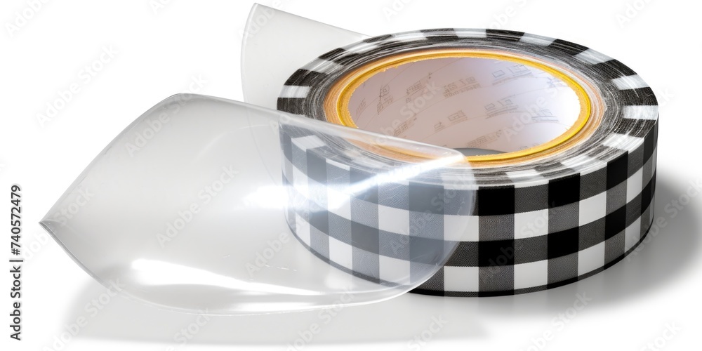 Poster a roll of black and white checkered tape, ideal for various projects