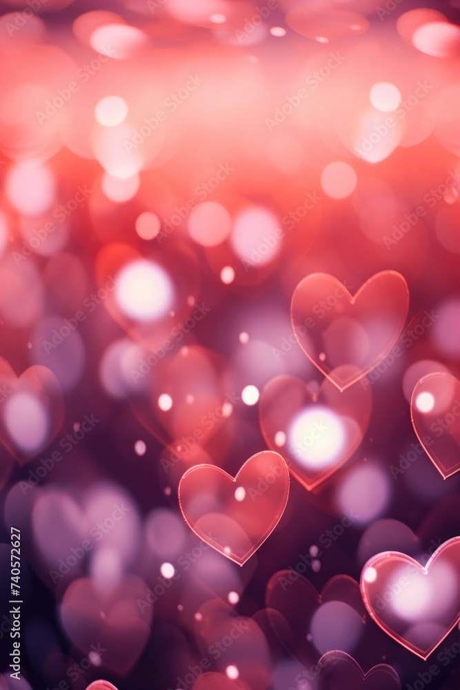 Poster a bunch of hearts floating in the air. suitable for various romantic occasions
