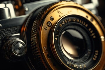 Detailed view of a camera lens, ideal for photography concepts