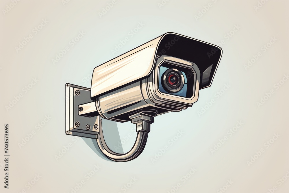 Aufkleber a security camera mounted on a wall. suitable for security concepts