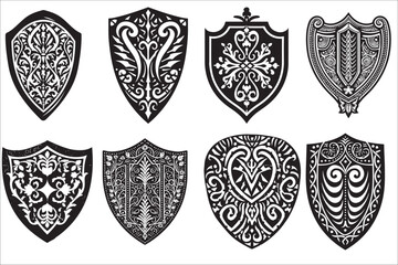 Heraldic shield, Vintage shield silhouette