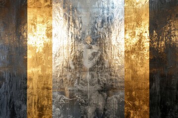 Metallic Texture Portion large Band of Brushed Gold Silver Metal which has Light Source Reflecting its Surface - Creating Bright Highlight implies Finish Poslih created with Generative AI Technology