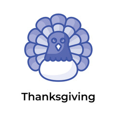 Chicken turkey vector design, thanksgiving icon in modern design style