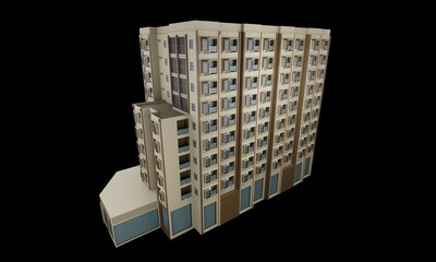 3d render modern hotel model architecture wallpaper background