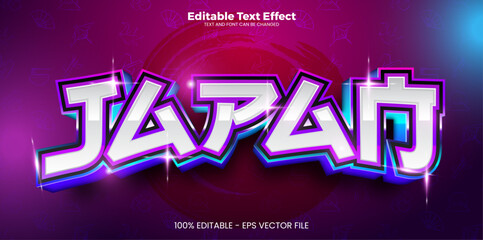 japan editable text effect in modern trend style