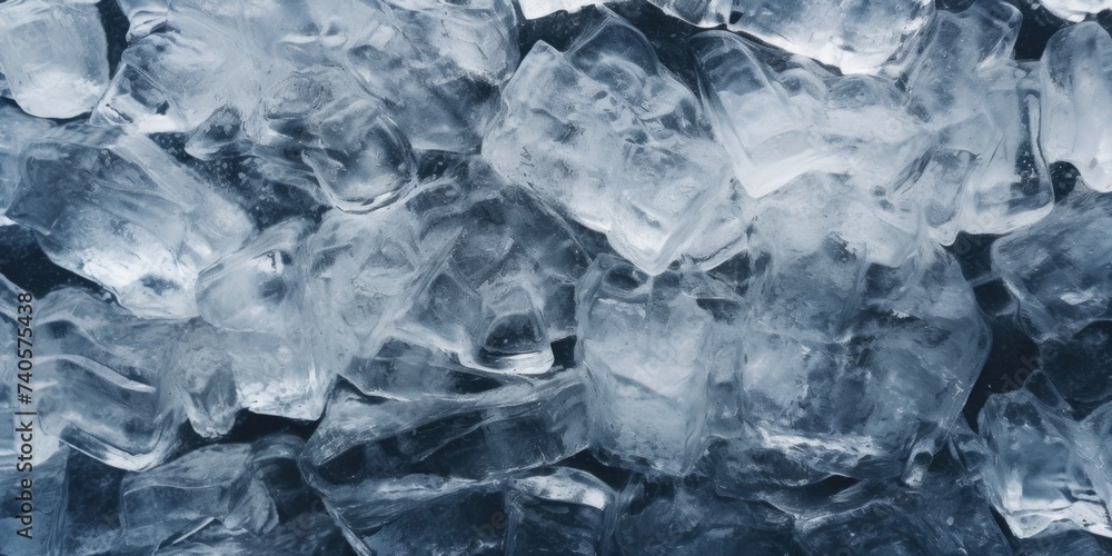 Poster A pile of ice cubes stacked on top of each other. Suitable for various concepts and designs