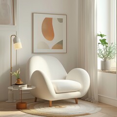 Cozy and serene living space with a comfortable armchair and tasteful home decor.