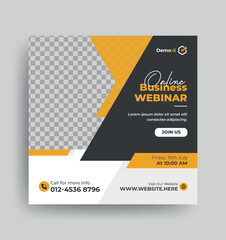 Square Digital marketing template design for Online business webinar