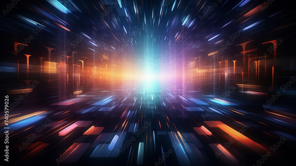 Aufkleber futuristic abstract business background with computer technology elements fading into the future