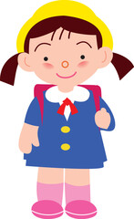 安全帽をかぶった女の子
