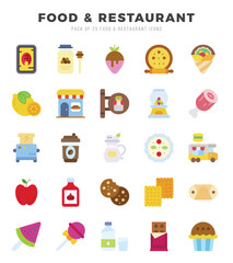 Food and Restaurant icons set. Vector illustration.