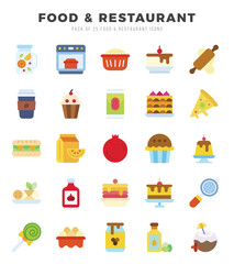 Food and Restaurant icons set. Vector illustration.